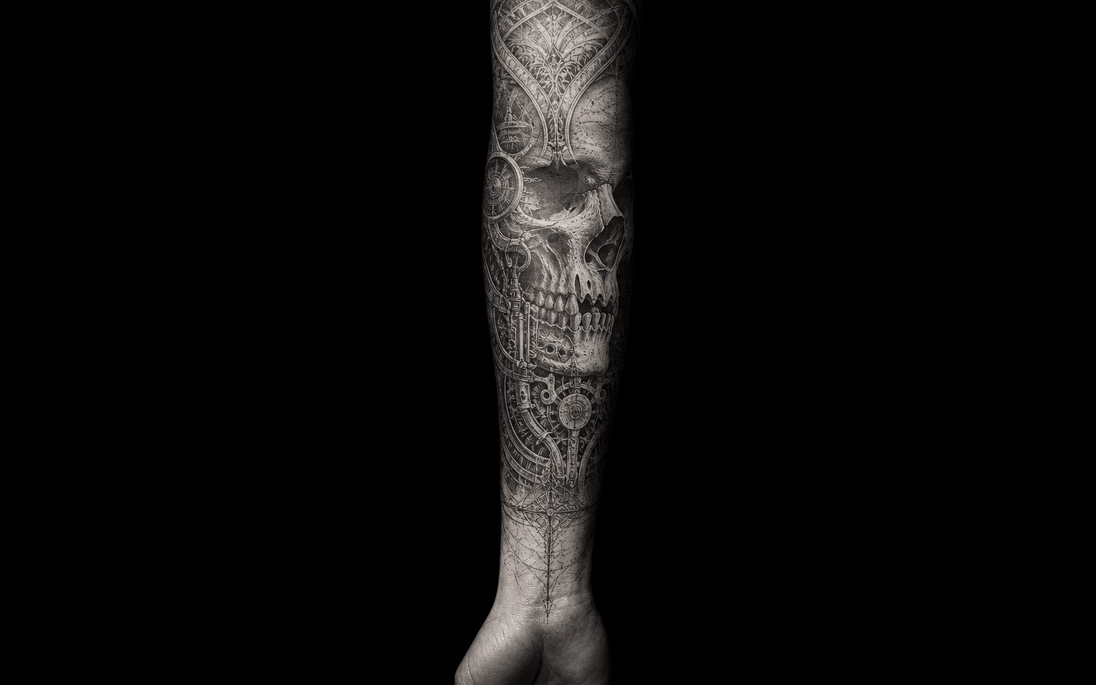 Custom blackwork tattoo by Dream Inks serving ECR, Chennai